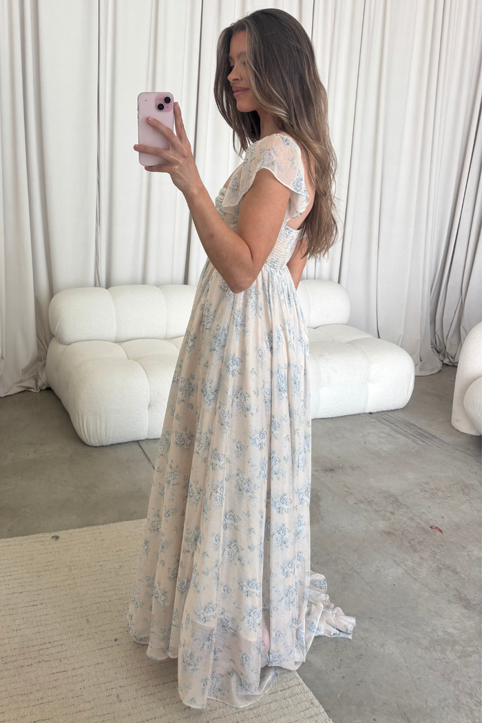 Charleston Maxi Dress in Yellow Floral - Bump Friendly