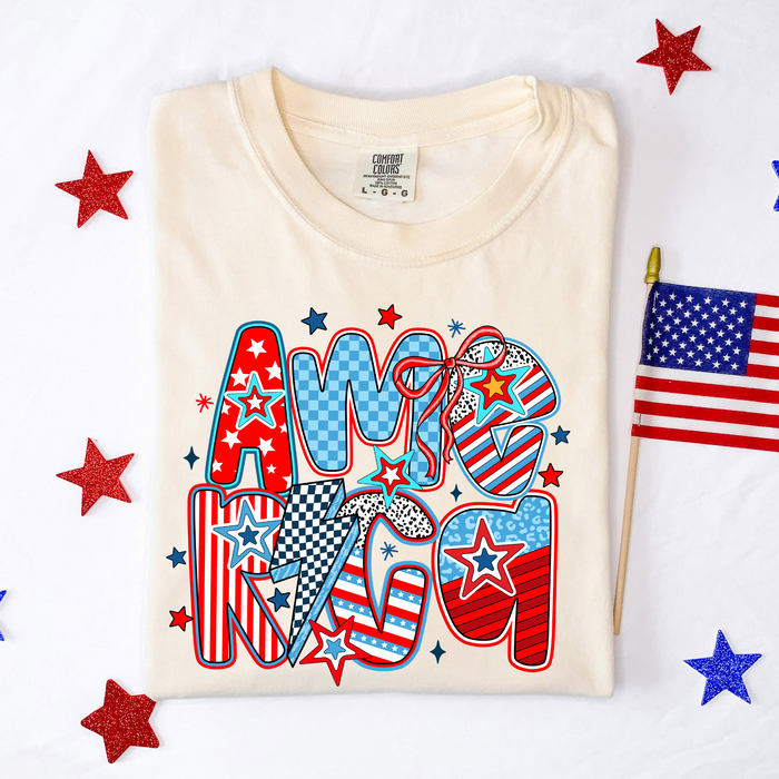 Checkered & Striped America Graphic Tee