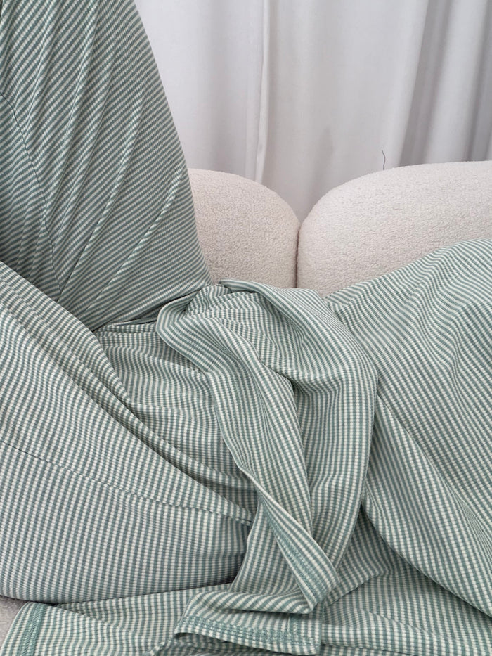 Cindy Striped Ribbed Top in Mint