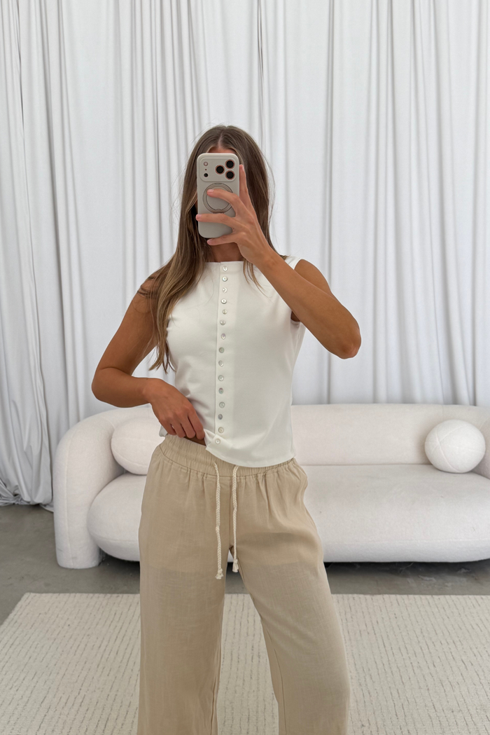 Coastal Ease Linen Pants in Natural