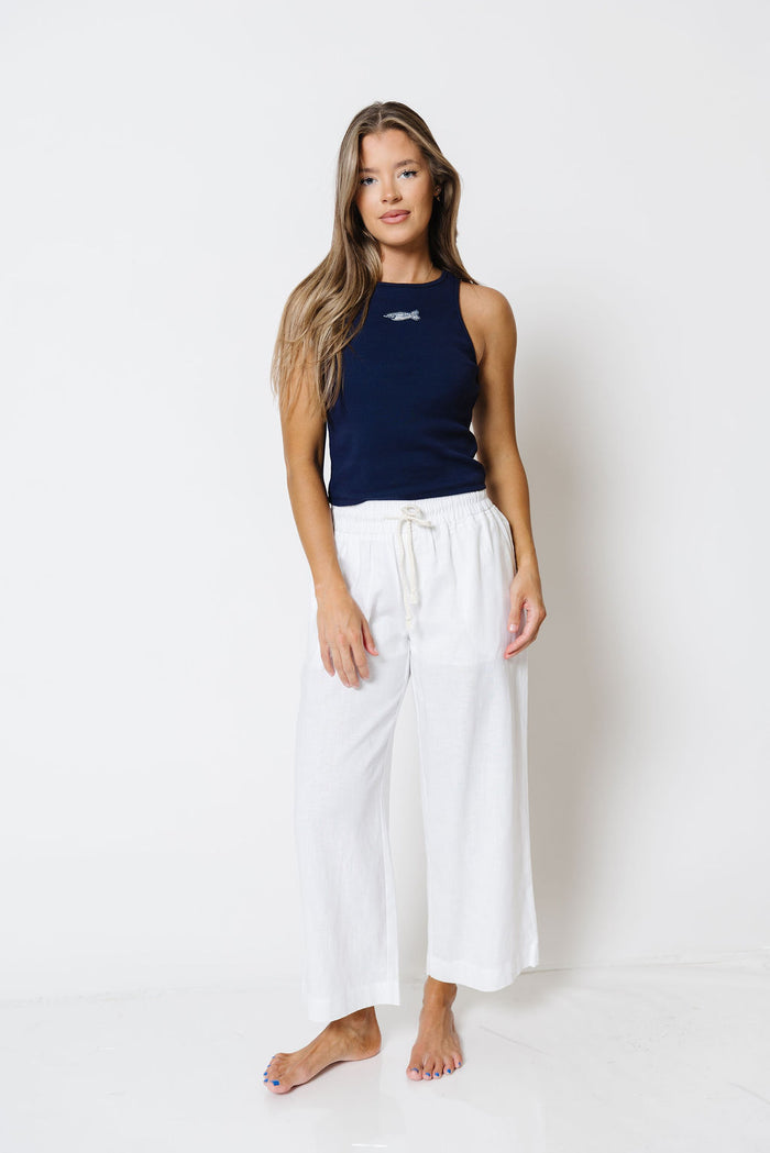 Coastal Ease Linen Pants in White