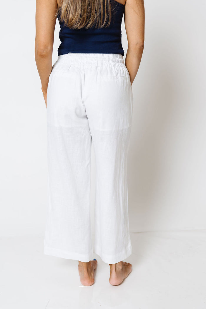 Coastal Ease Linen Pants in White