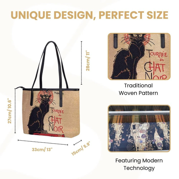 COLL-ART-TS-CHAT | STEINLEN - TOURNÉE DU CHAT NOIR College/Shoulder Tote Bag