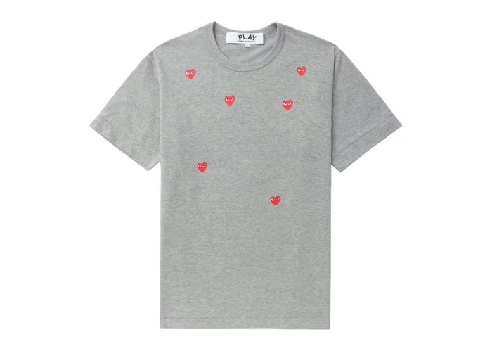 Comme des Garcons PLAY Multi Red Heart Logo Tee Grey