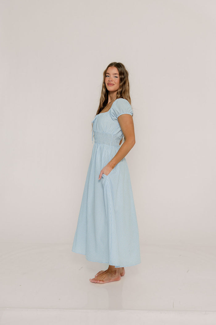 Corey Cotton Dress in Light Blue *Final Sale*