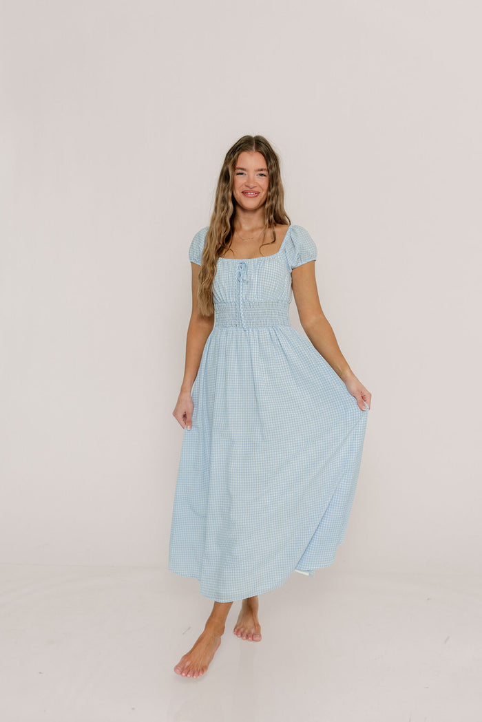 Corey Cotton Dress in Light Blue *Final Sale*