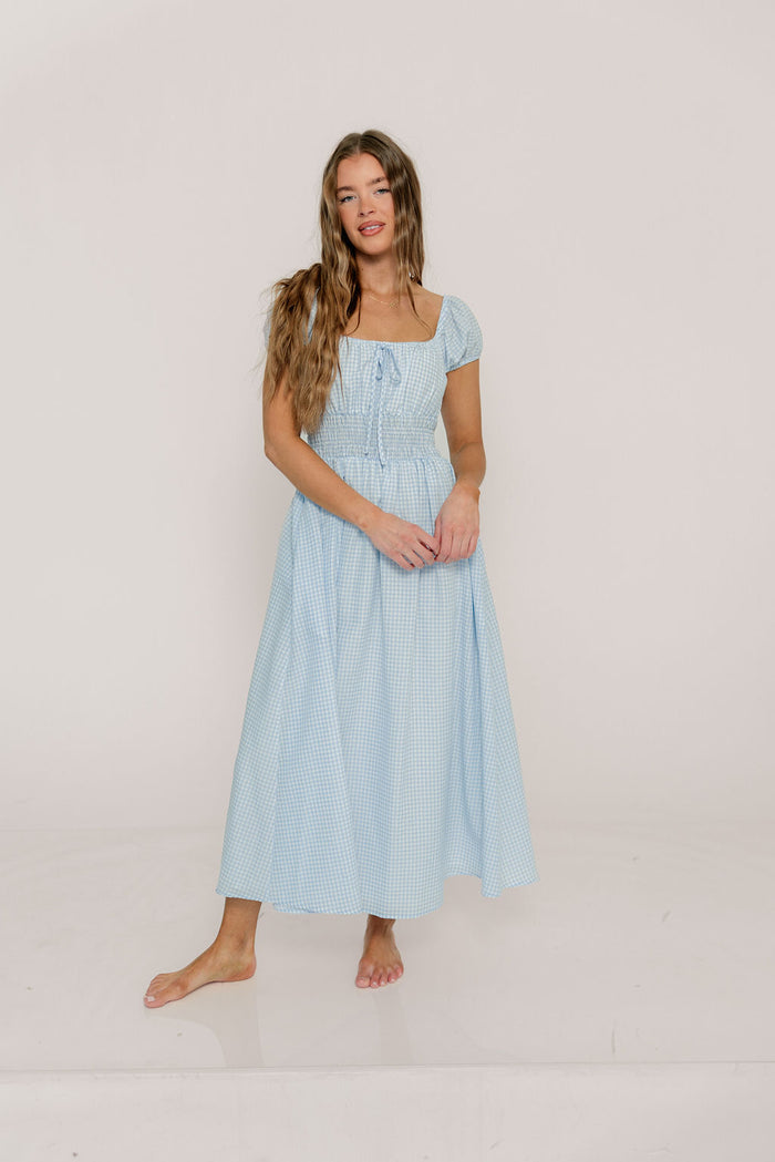 Corey Cotton Dress in Light Blue *Final Sale*