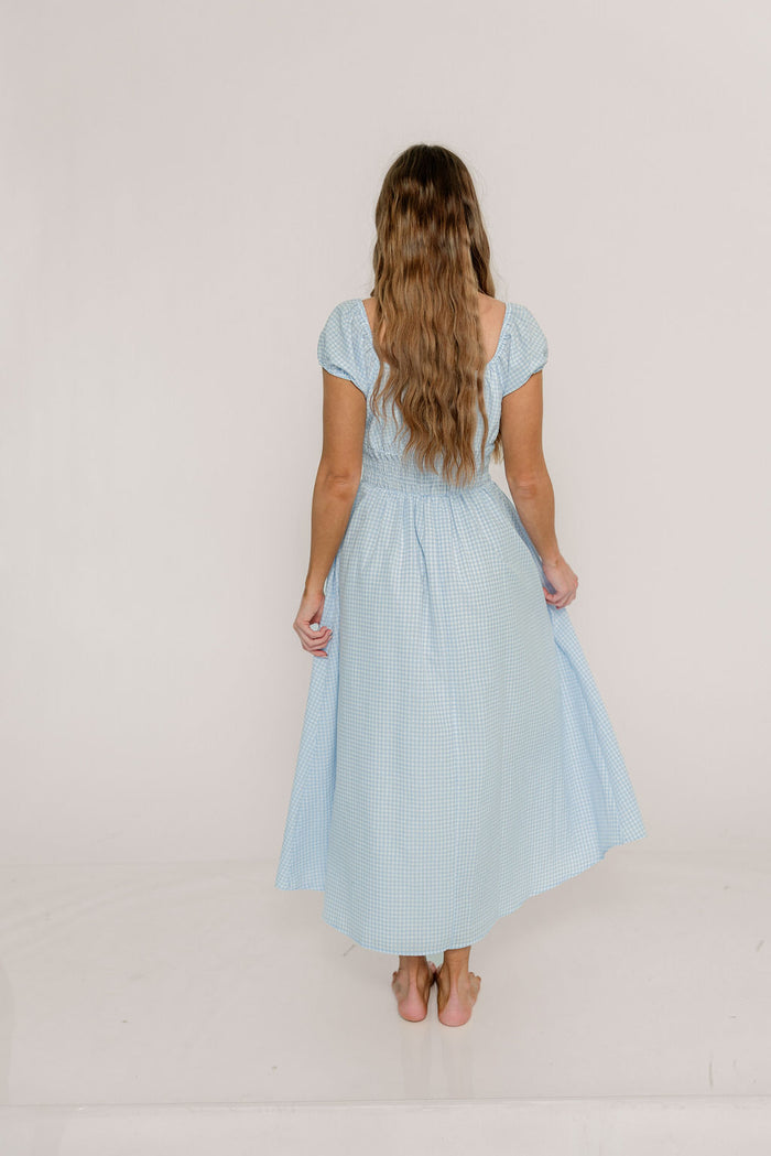 Corey Cotton Dress in Light Blue *Final Sale*