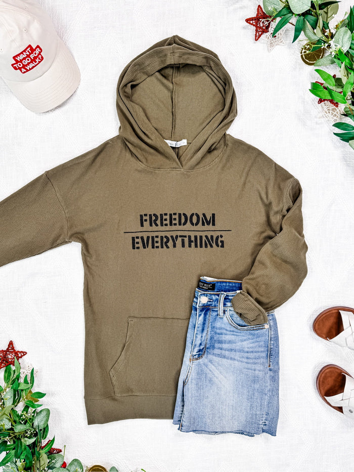 Corrine Embroidered Hoodie - Freedom Over Everything