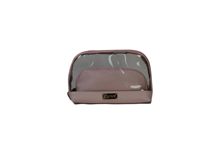 CTOIL2-LTMV | CLEAR TOILETRY BAG SET 2 BAGS - LIGHT MAUVE