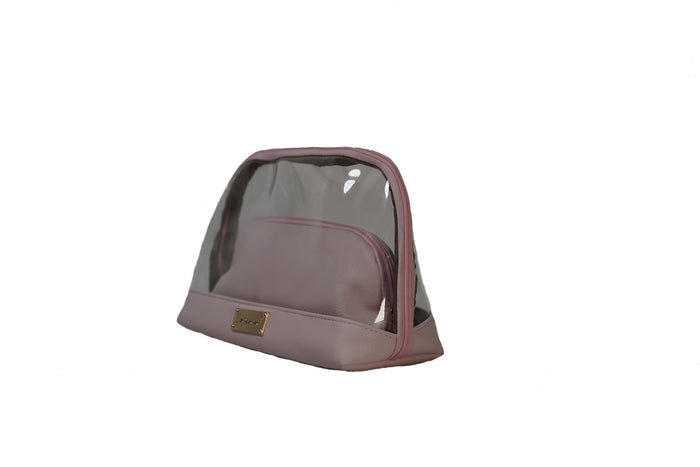 CTOIL2-LTMV | CLEAR TOILETRY BAG SET 2 BAGS - LIGHT MAUVE