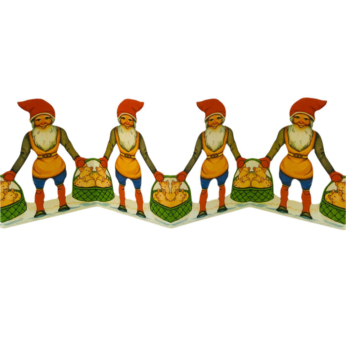 Cutout Tomte with basket of pigs