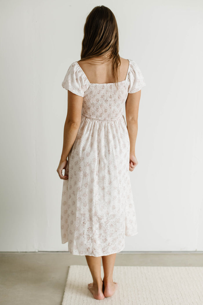 Debbie Bow Front Floral Midi Dress in Pink *Final Sale*
