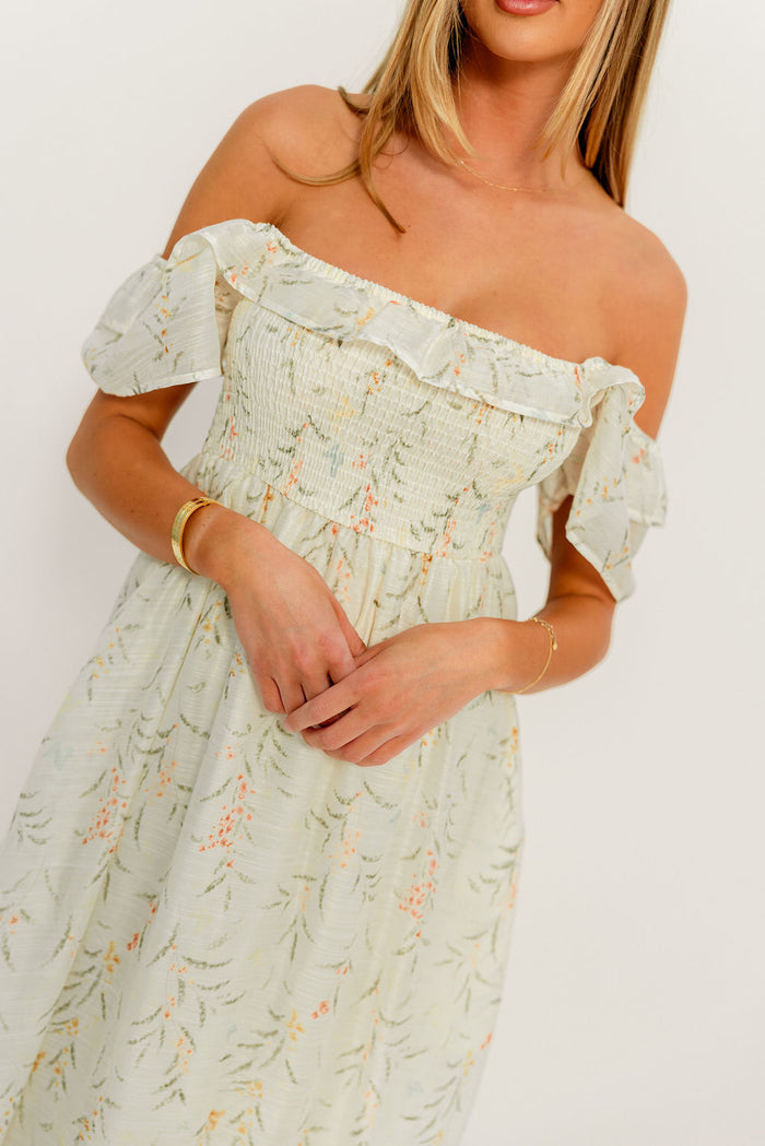 Deidra Maxi Dress in Cream - Bump Friendly