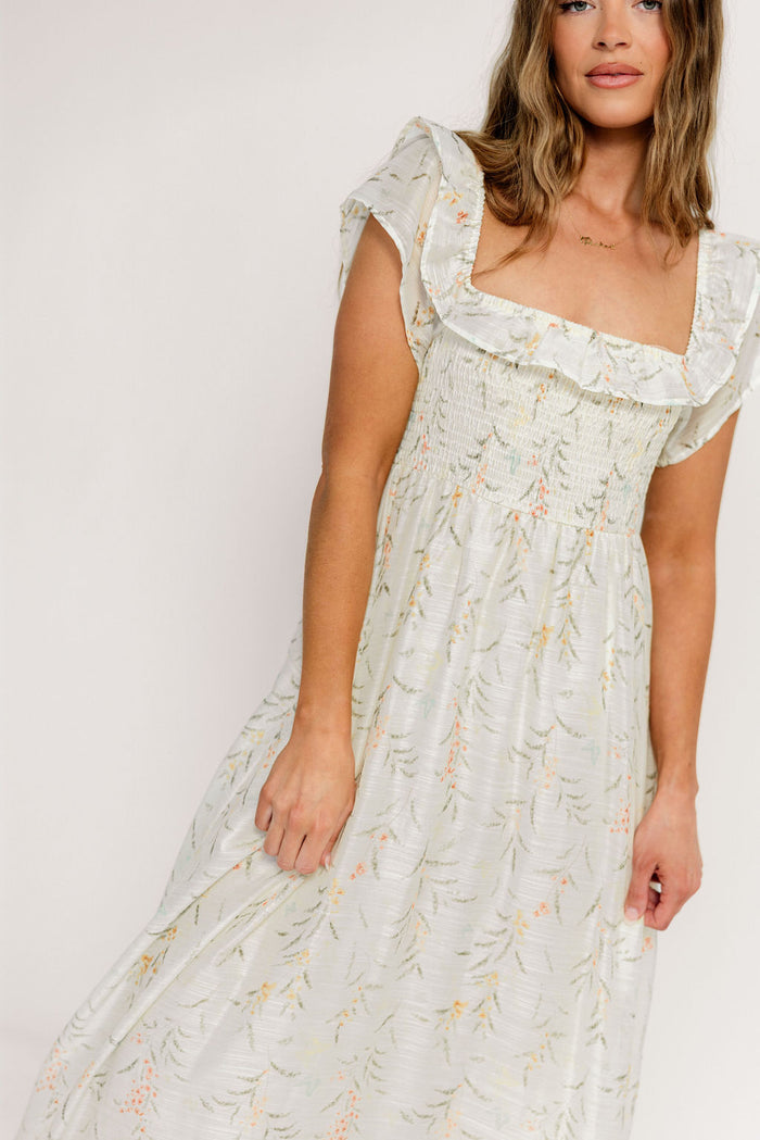 Deidra Maxi Dress in Cream - Bump Friendly