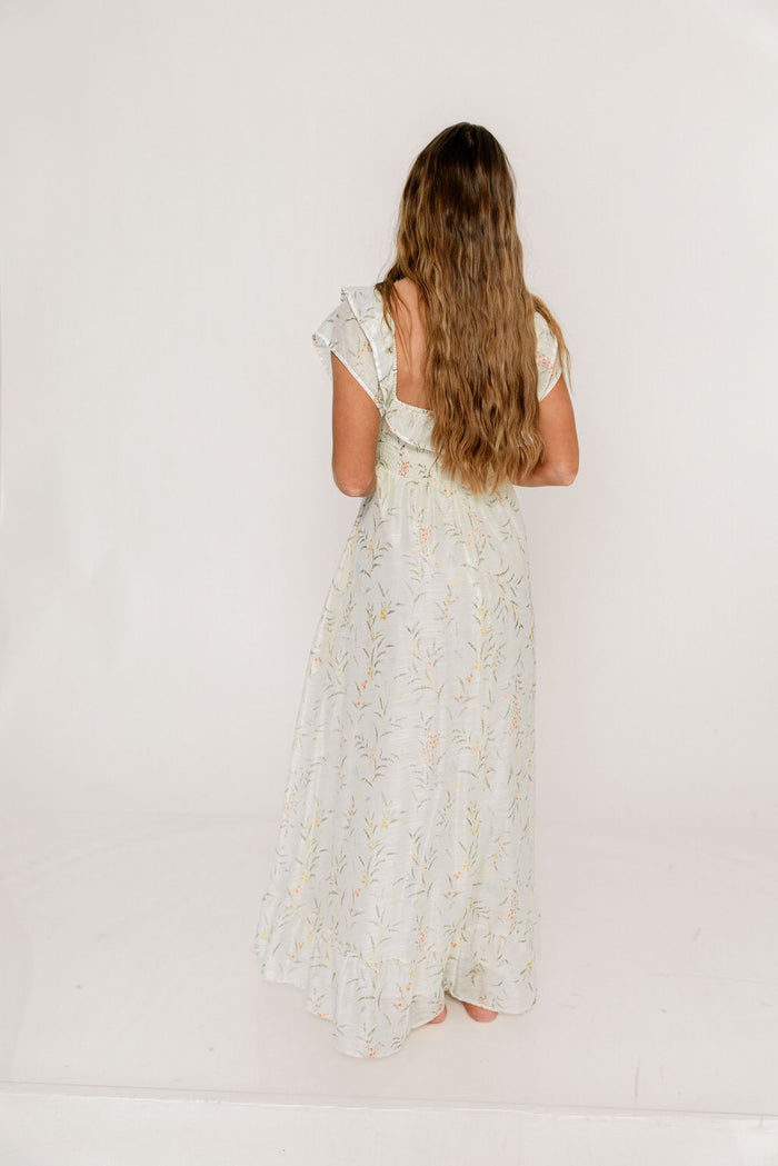 Deidra Maxi Dress in Cream - Bump Friendly