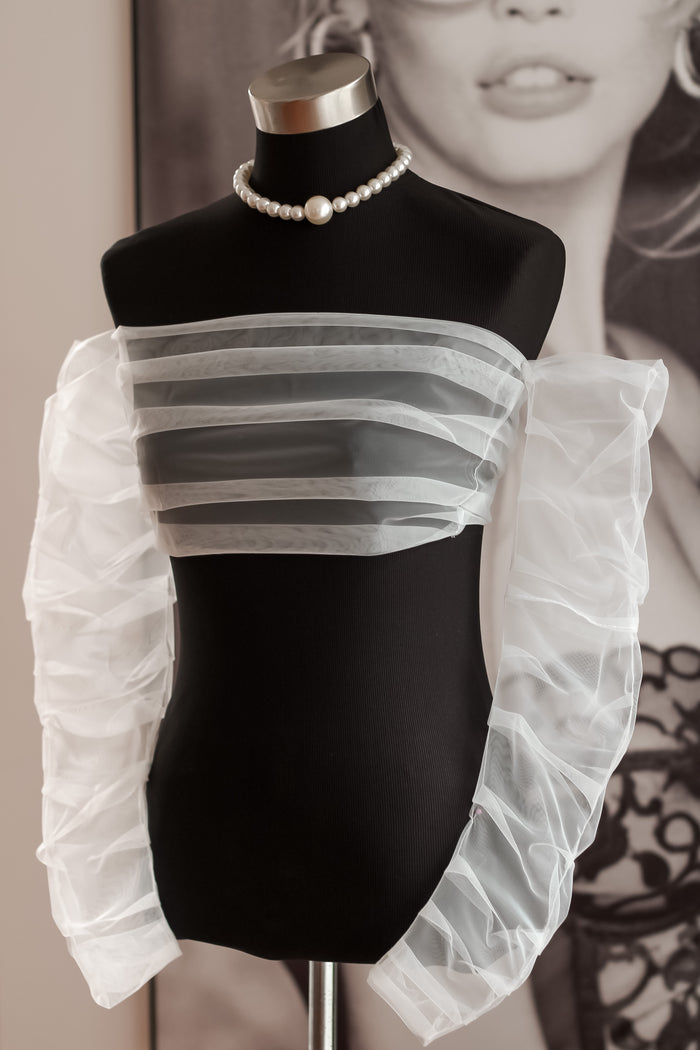 Detachable Bridal Sleeves & Shawl Set - Velo Bianco