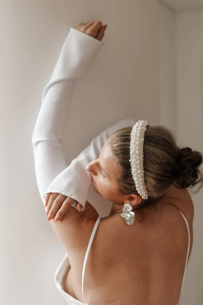 Detachable Crepe Bridal Sleeves - Velo Bianco
