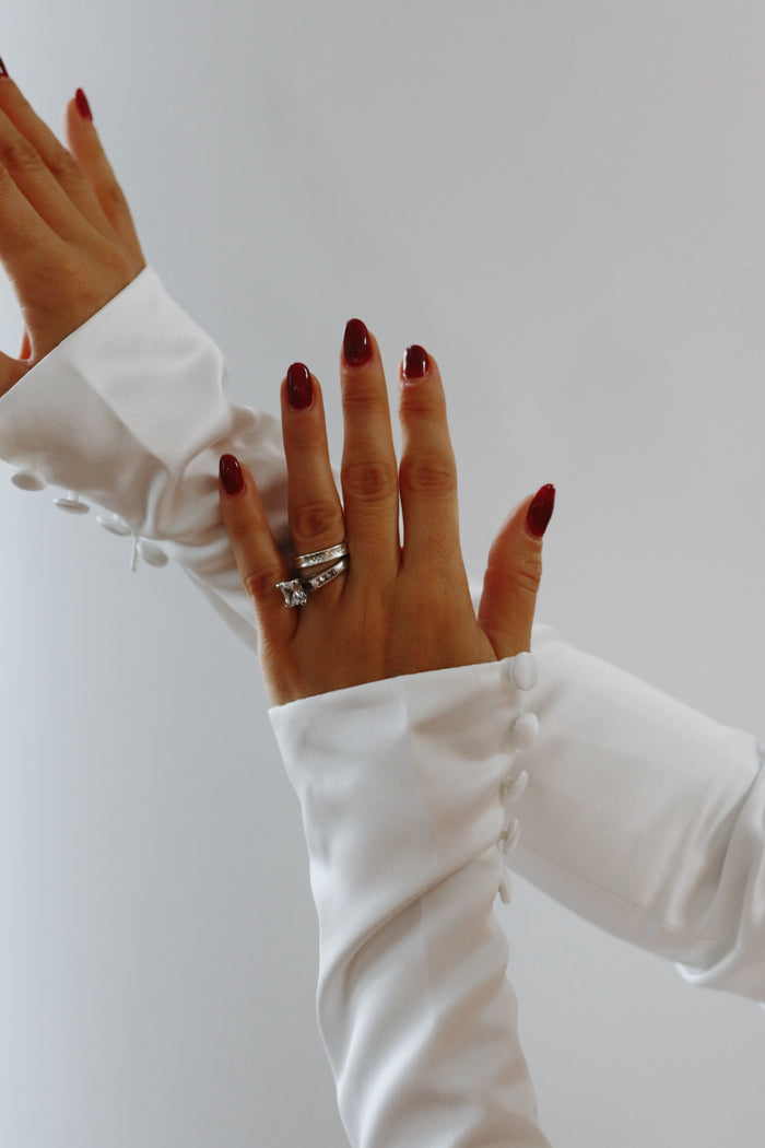 Detachable Satin Bridal Sleeves with Buttons