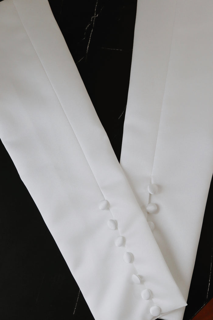Detachable Satin Bridal Sleeves with Buttons