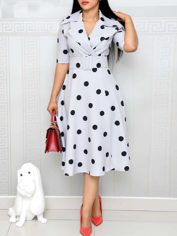Dot Belted Blazer Dress