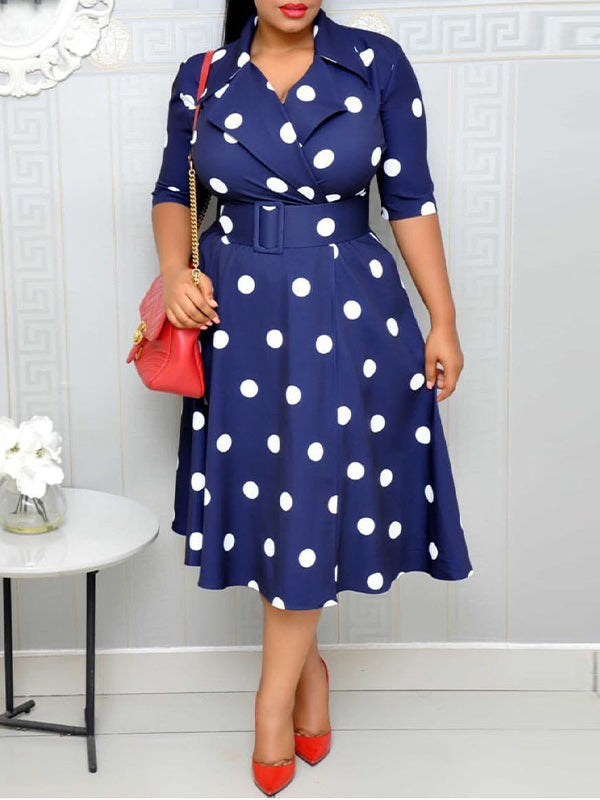 Dot Belted Blazer Dress