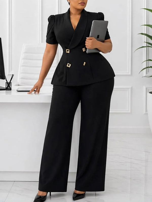 Double-Breasted Blazer & Pants Set