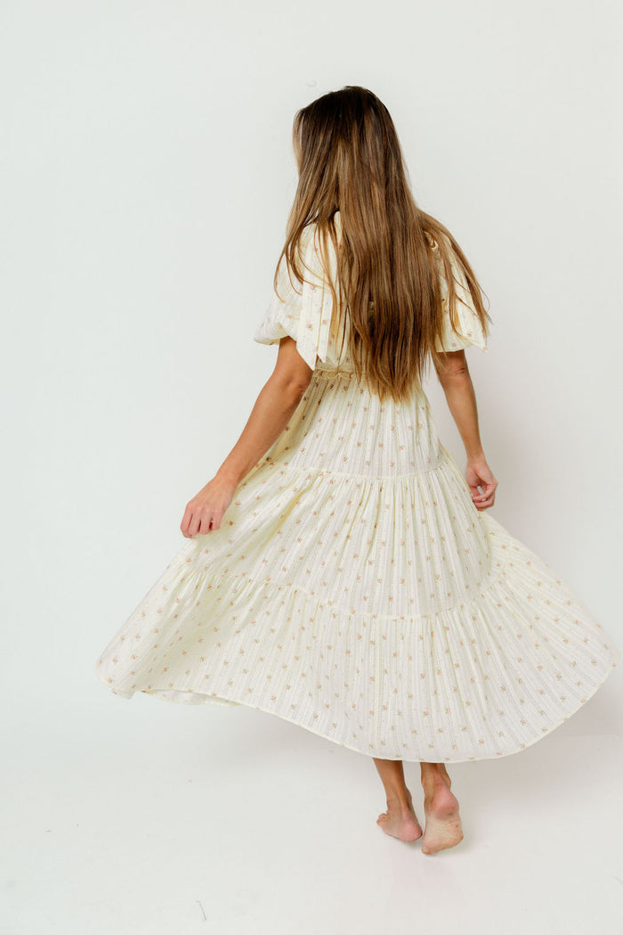 Elena 100% Cotton Midi Dress in Butter Floral - Bump Friendly (Restocking Jan 2027)