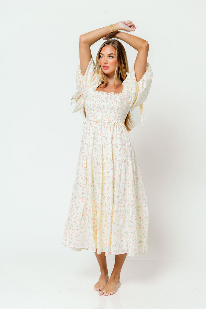 Elena 100% Cotton Midi Dress in Pink Tulip - Bump Friendly & Inclusive Sizing