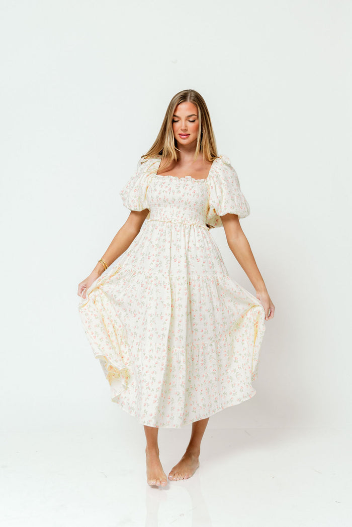 Elena 100% Cotton Midi Dress in Pink Tulip - Bump Friendly & Inclusive Sizing