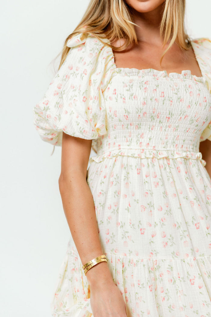 Elena 100% Cotton Midi Dress in Pink Tulip - Bump Friendly & Inclusive Sizing