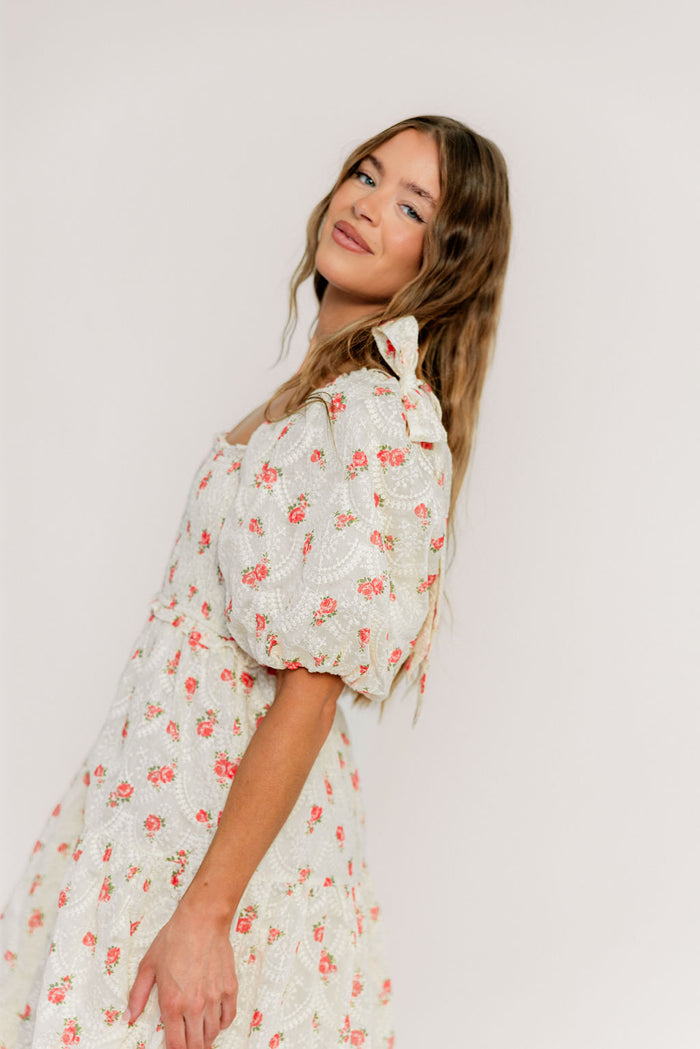 Elena 100% Cotton Midi Dress in Rose - Bump Friendly