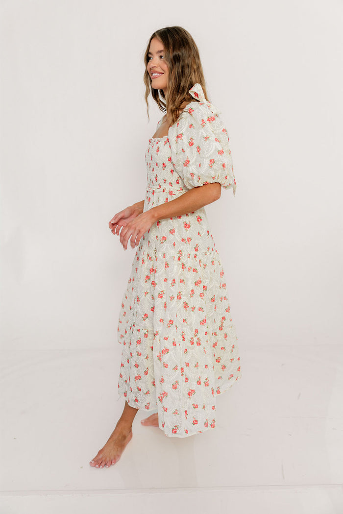 Elena 100% Cotton Midi Dress in Rose - Bump Friendly