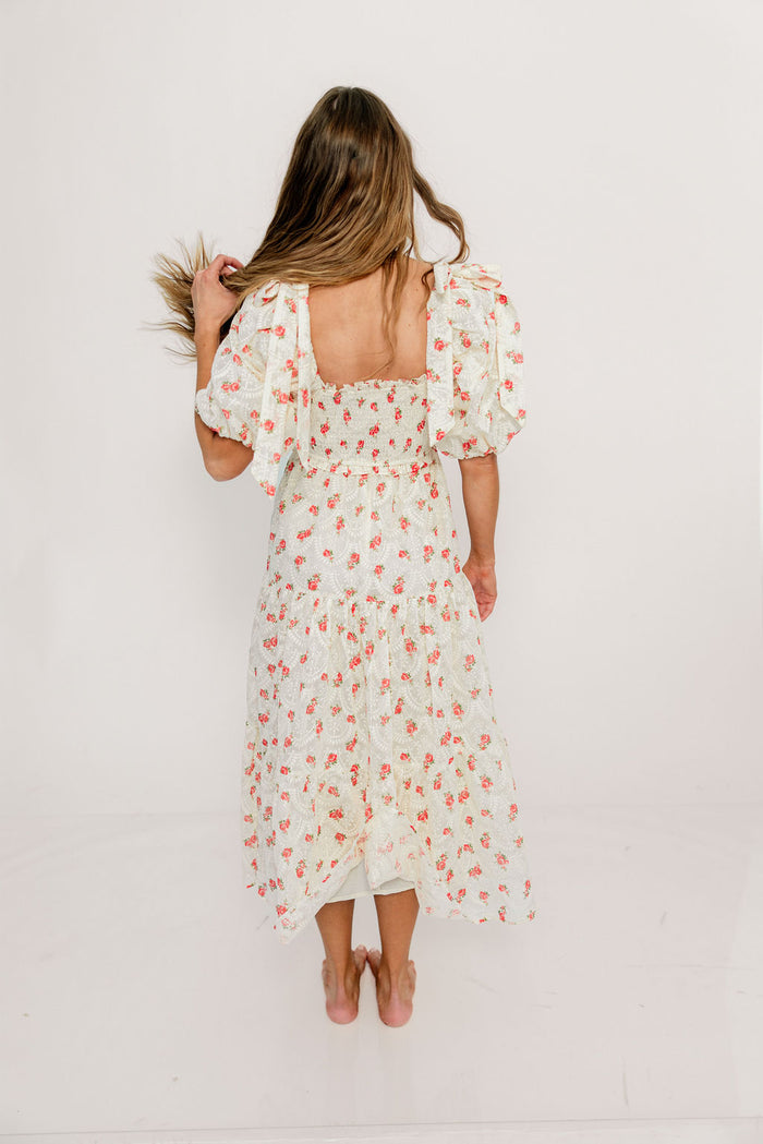 Elena 100% Cotton Midi Dress in Rose - Bump Friendly