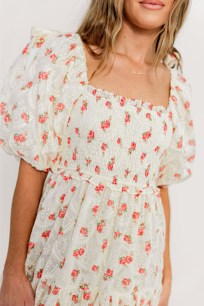 Elena 100% Cotton Midi Dress in Rose - Bump Friendly