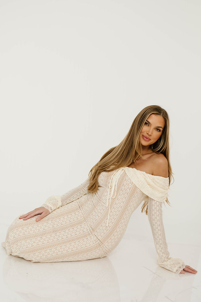 Ella Lace Maxi Dress in Cream