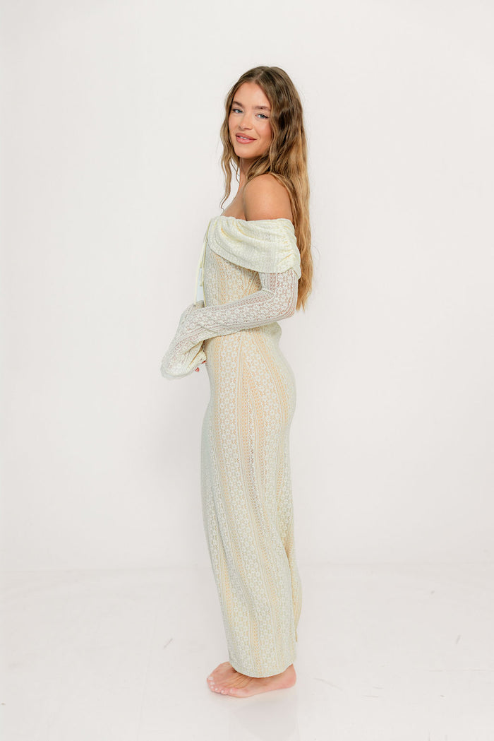 Ella Lace Maxi Dress in Cream