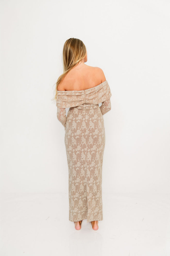 Ella Lace Maxi Dress in Nude