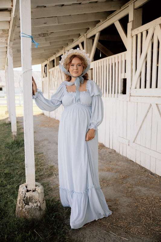 Eloise Maxi Dress in Dusty Blue - Bump Friendly  *9/9 PRE-ORDER*
