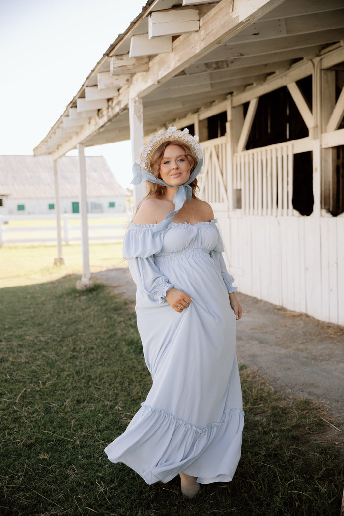 Eloise Maxi Dress in Dusty Blue - Bump Friendly  *9/9 PRE-ORDER*