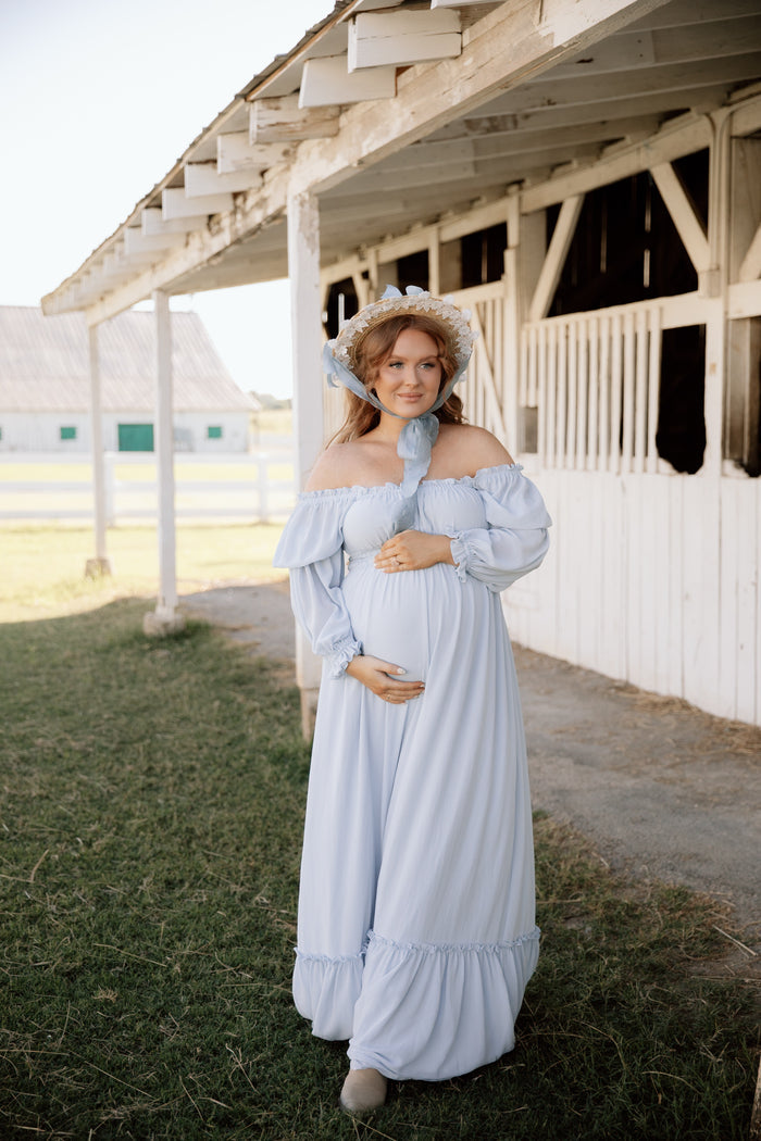 Eloise Maxi Dress in Dusty Blue - Bump Friendly  *9/9 PRE-ORDER*
