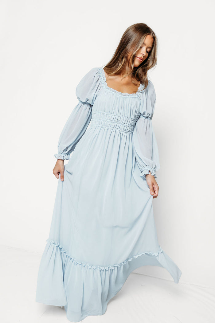 Eloise Maxi Dress in Dusty Blue - Bump Friendly  *9/9 PRE-ORDER*