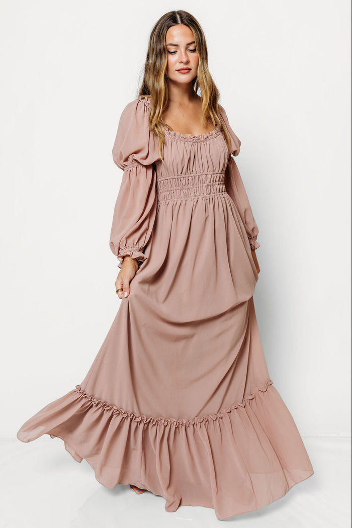 Eloise Maxi Dress in Dusty Rose - Bump Friendly *9/9 PRE-ORDER*