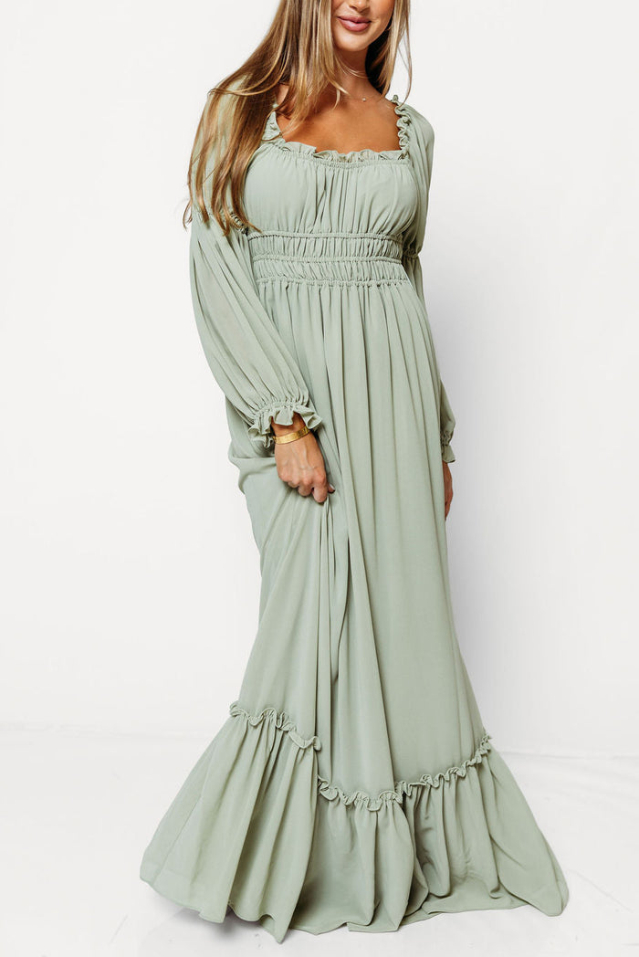 Eloise Maxi Dress in Dusty Sage - Bump Friendly  *9/9 PRE-ORDER*