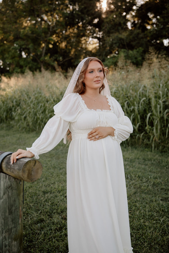 Eloise Maxi Dress in Ivory/Cream - Bump Friendly & Size Inclusive *9/9 PRE-ORDER*
