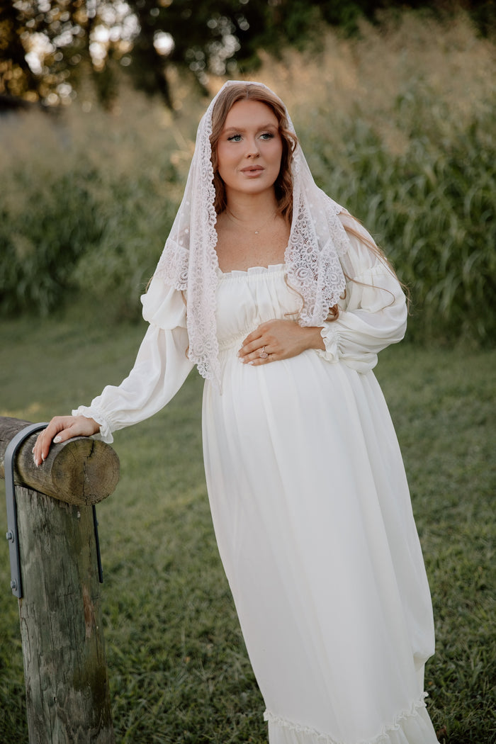 Eloise Maxi Dress in Ivory/Cream - Bump Friendly & Size Inclusive *9/9 PRE-ORDER*
