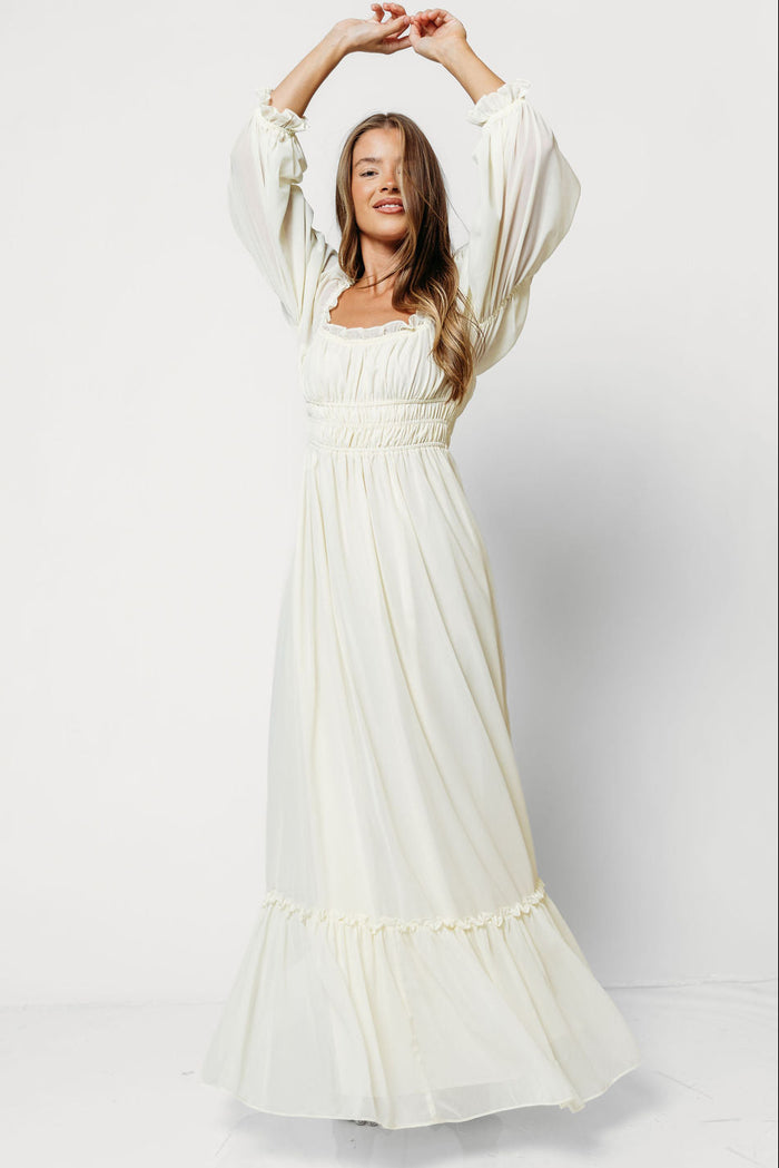 Eloise Maxi Dress in Ivory/Cream - Bump Friendly & Size Inclusive *9/9 PRE-ORDER*