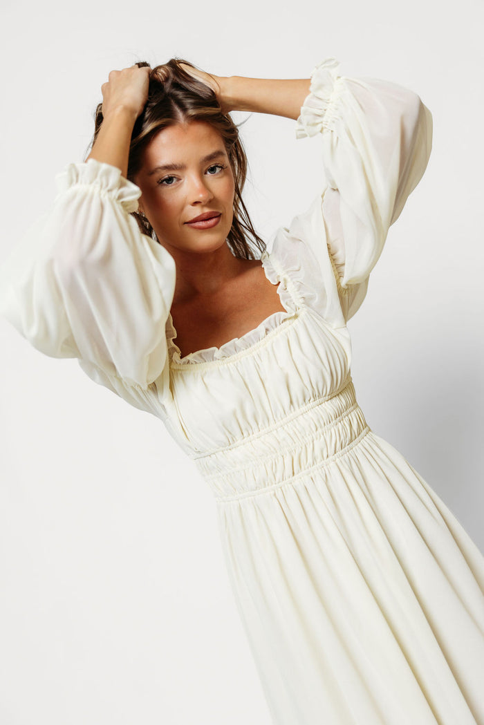 Eloise Maxi Dress in Ivory/Cream - Bump Friendly & Size Inclusive *9/9 PRE-ORDER*