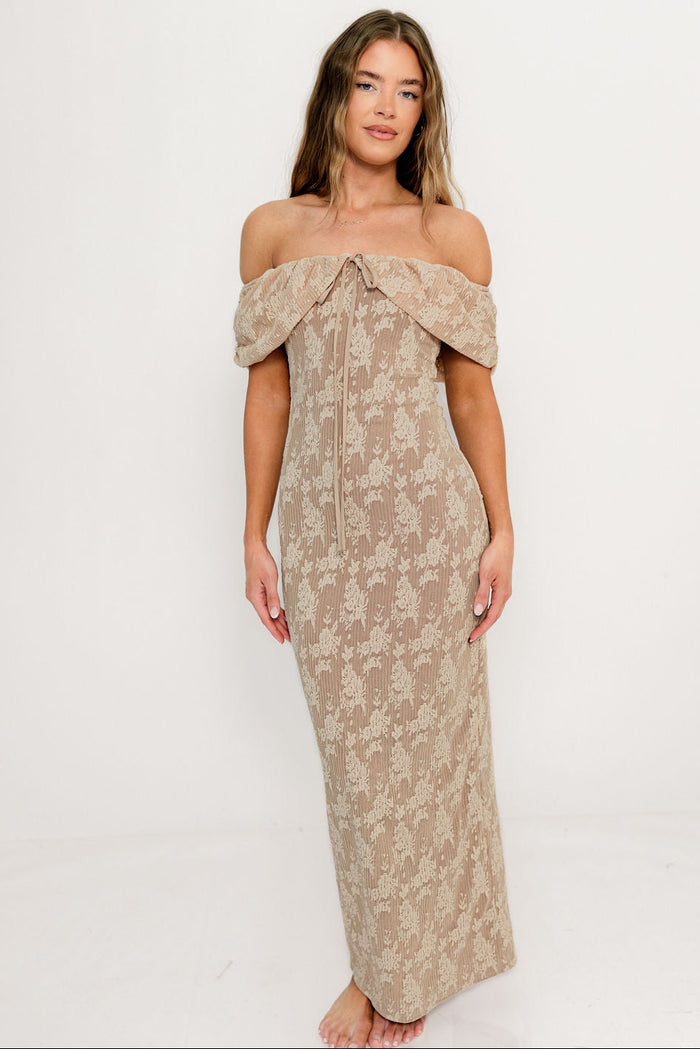 Emery Lace Maxi Dress in Nude