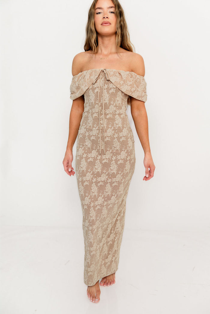 Emery Lace Maxi Dress in Nude